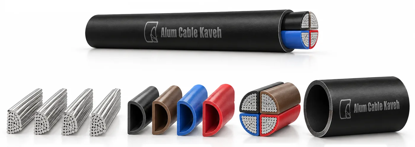 Kablo katmanlarının üç boyutlu modeli: NAYY 3 × 50