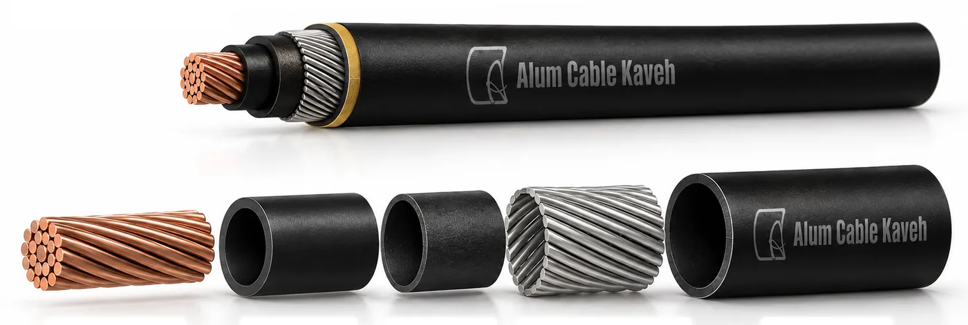 Kablo katmanlarının üç boyutlu modeli: NYRY 1 × 4